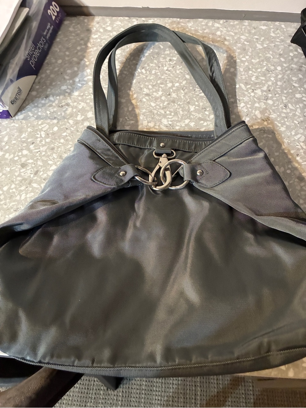 Theft Resistant Tote Bag in Dark Gray